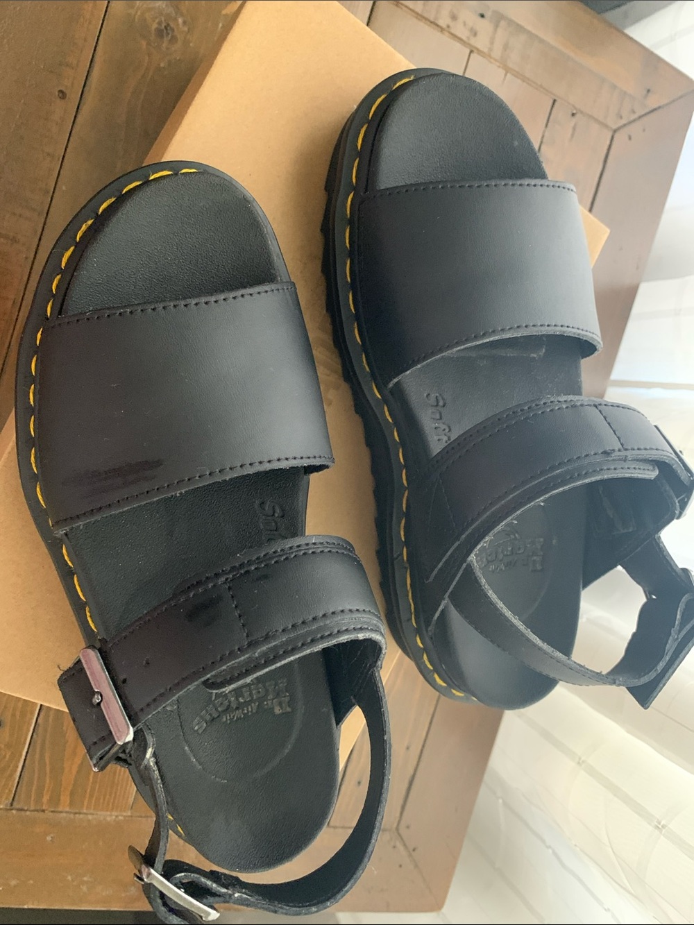 Dr. Martens Voss Quad Leather Strap Sandals Black